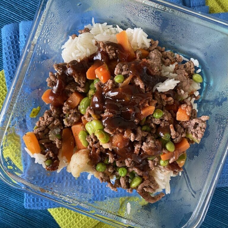 Weeknight meal Beef edamame noodle bowl